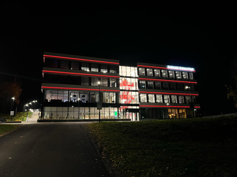 Science Park i rødt for Verdens poliodag 24. oktober!